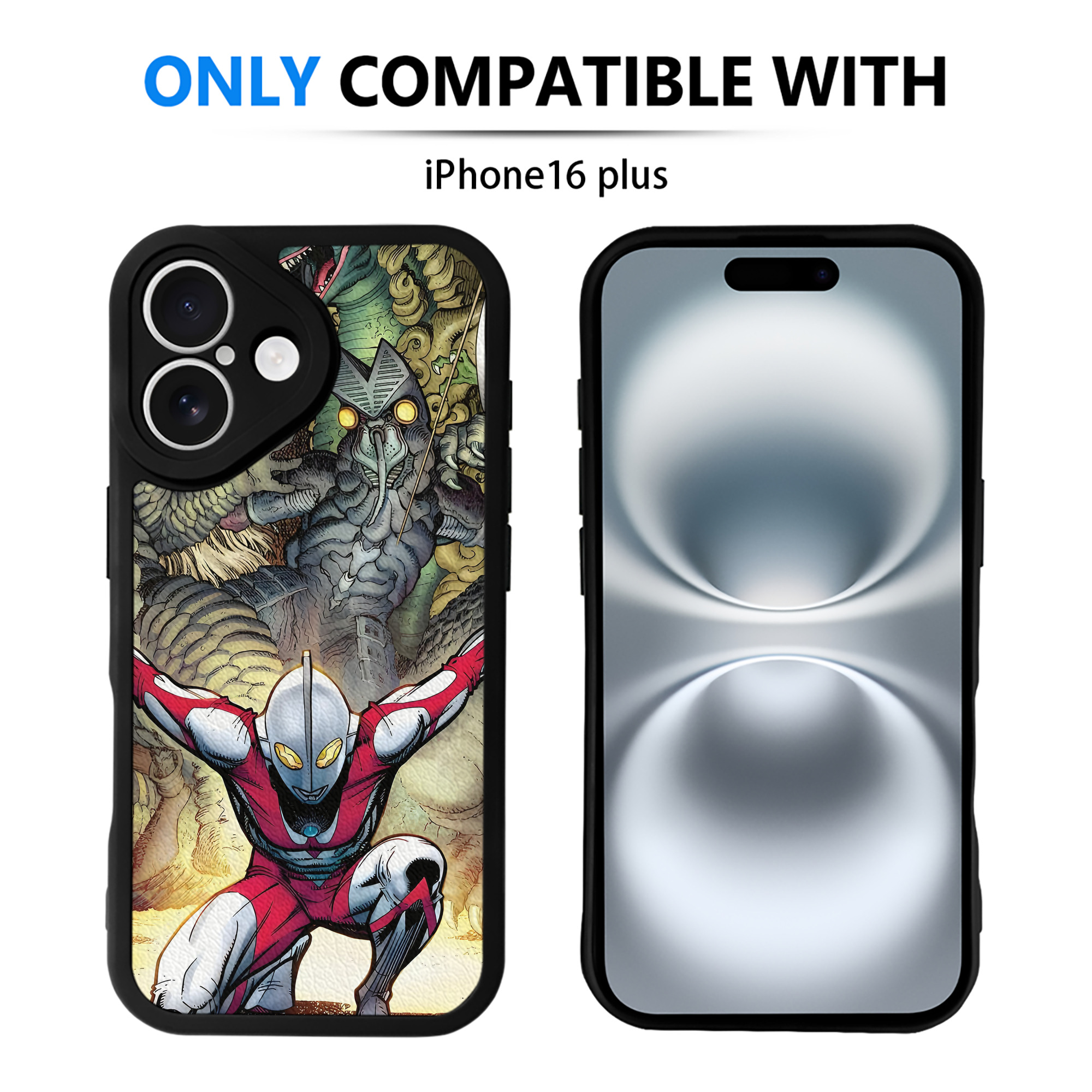 （画像用） ウルトラマン Ultraman 【iPhone 16シリーズ対応】シリコンスマホケース（レザー調） 材質：シリコン